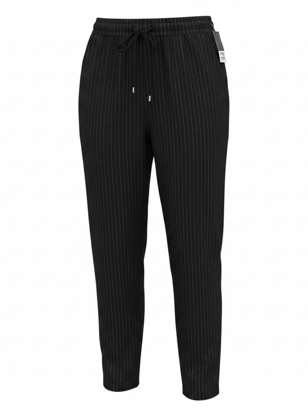 Nine West Pull on Black Pinstripe Drawstring Chinos XL NWT